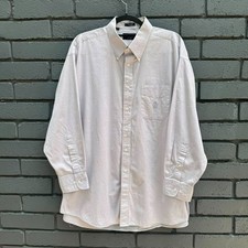 VINTAGE CHAPS by Ralph Lauren Men Cotton Oxford OCBD Dress Shirt Gray 17.5 32/33