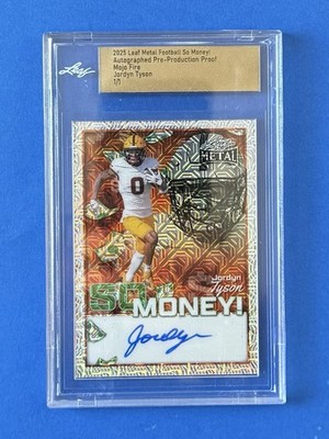 Jordyn Tyson 2025 Leaf Metal Pre-Production Proof Auto 1/1 Arizona State  