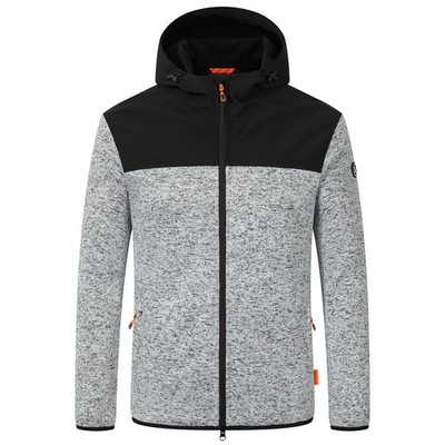 Blue Wave Übergrößen Strick-Fleecejacke grau melange