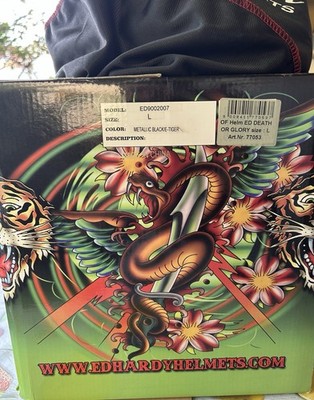 Ed Hardy by Christian Audigier Tiger Motorradhelm Größe L Jethelm Vintage