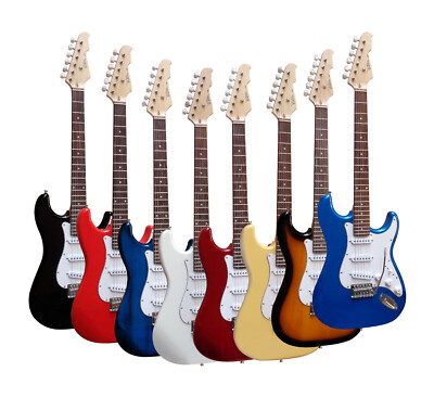 E-Gitarre, Elektrogitarre MSA ST5 Massivholzkörper, FARBAUSWAHL + Anschlußkabel