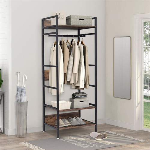Strong Heavy Wooden/Metal Coat Garment Rack Stand Hall Tree Clothes Rails Hanger - Picture 113 of 235