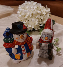 S&uuml;&szlig;es Schneemann Teelicht+Schneemann 2 Teile 90er Advent Weihnachten Deko Kinder