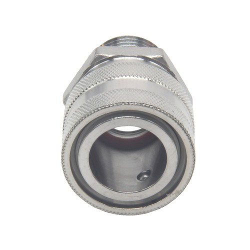 1/2" Quick Disconnect Female Coupler x 3/8" Male NPT 6000 PSI SS304 - Picture 2 of 5