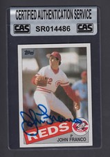 John Franco Autographed 1985 Topps Rookie Card #417 Reds CAS Authentic