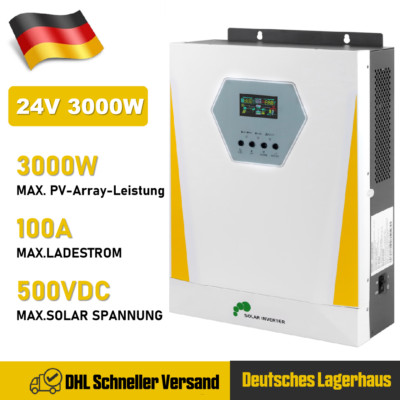 3000W 6000W 24V Solar Wechselrichter Hybrid Reinen Sinus Eingebaut MPPT 100A 3KW