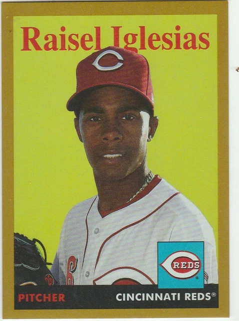2019 Topps Archives Gold Foilboard #40 Raisel Iglesias #'d 1/1 Cincinnati Red
