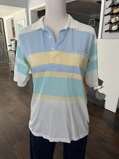Vintage Arnold Palmer Polo Mens S White Striped Golf 80s