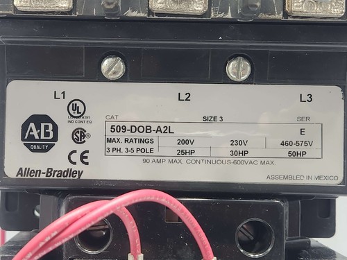 ALLEN-BRADLEY 509-DOB-A2L NON-REVERSING STARTER WITH 592-EEGD OVERLOAD RELAY - Picture 4 of 16