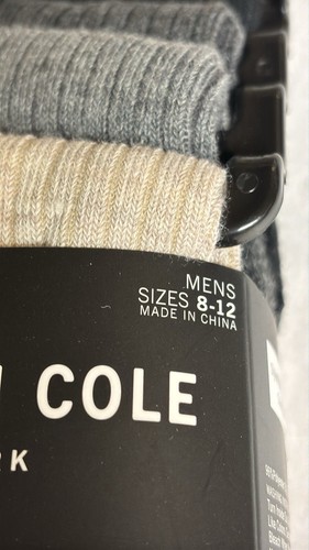 New Kenneth Cole Socks 4 Pairs Men’s Tan,Black & Gray Crew Socks Casual Preppy - Picture 7 of 12
