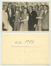 123312 - Group picture with lady - photo, dated 4.6.1956
