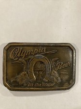 PC07130 VINTAGE 1970s OLYMPIA BEER IT'S THE WATER BREWING CO. BELT BUCKLE
