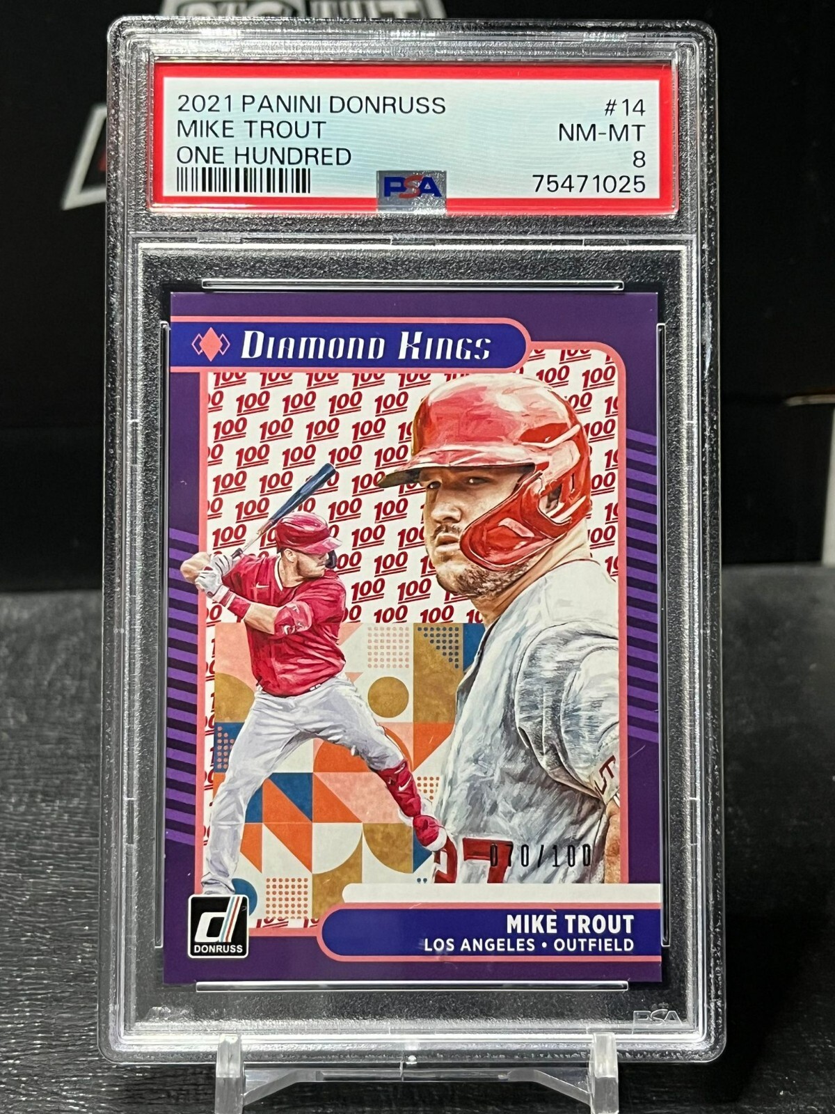 2021 PANINI DONRUSS MIKE TROUT DIAMOND KINGS ONE HUNDRED PSA 8 NMMT eBay