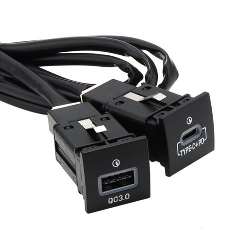 USB QC3.0 + PD cargador hembra enchufe interruptor para VW Golf V VI Jetta MK4 EOS - Imagen 5 de 6