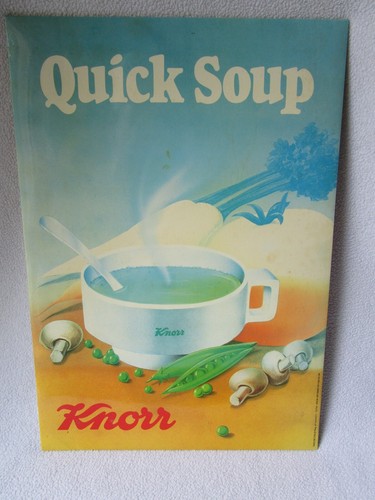 altes original Knorr Quick Soup Pappschild Werbeschild 37,5x26,5cm gut erhalten - Bild 2 von 9