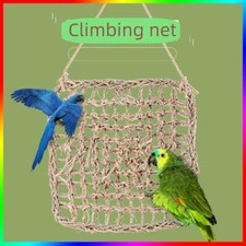 1x Parrot Pet Bird Net Swing Ladder Hanging Hammock Perch Toys Hamster Rope Cage