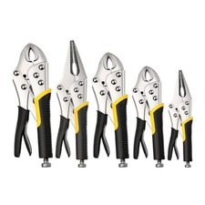 5 piece Locking Pliers Set 5", 7" and 10" Curved Jaw Locking Pliers Vice Grip