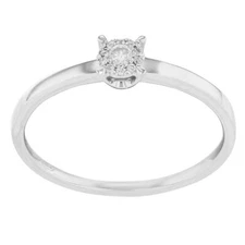 Bliss by Damiani Diamond Engagement Ring 18k White Gold 0.08 Cttw Size 6.5