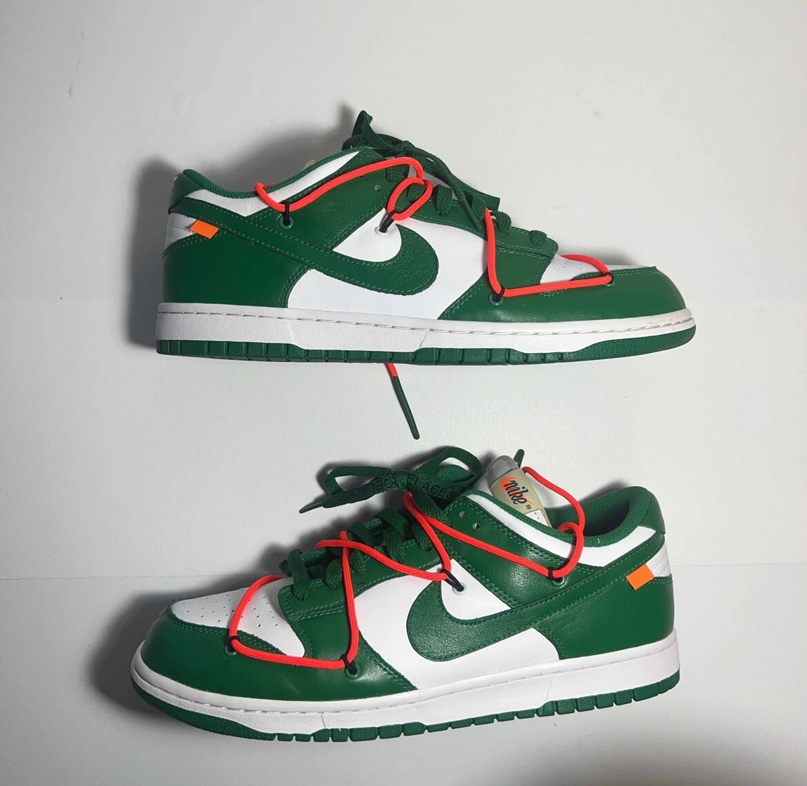 OFF WHITE X NIKE Taglia 11 5 Nike Dunk Low x BIANCO SPORCO verde pino 2019