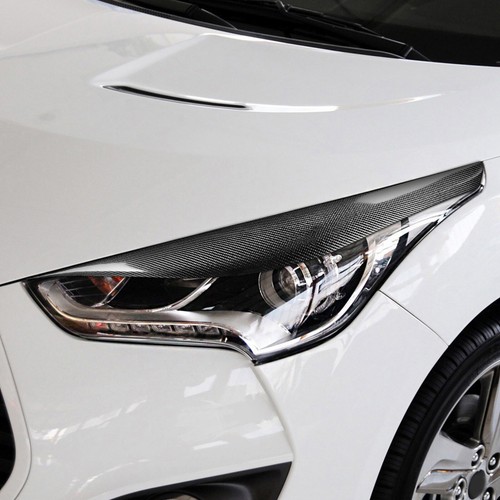 For Hyundai Veloster Carbon Fiber Headlights Eyelids Eyebrows Cover 2011-2017 - Picture 8 of 12