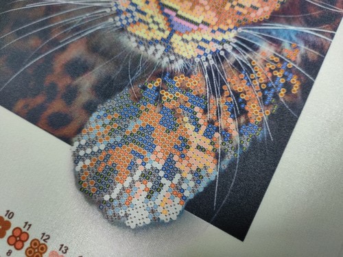 Jaguar Bead Embroidery Scheme on Canvas DIY Stamped Printed Pattern ta-463 - Picture 7 of 12