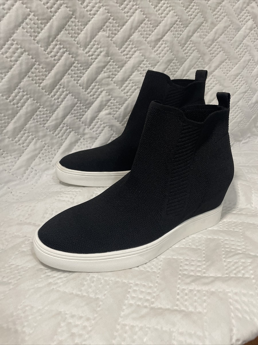 Mia Women's Black Wedge Heal Knit Sneakers Size 10 Style MH1113 White  Bottom | eBay