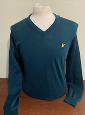 Lyle  Scott V neck Pullover Sweater Mens Medium Golf green NEW NWT