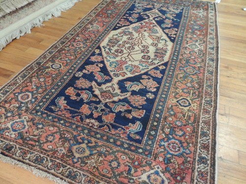 3x5, 3x6 Oriental Malayer wool Area Rug Rust, Navy, Beige, Blue - Picture 9 of 11