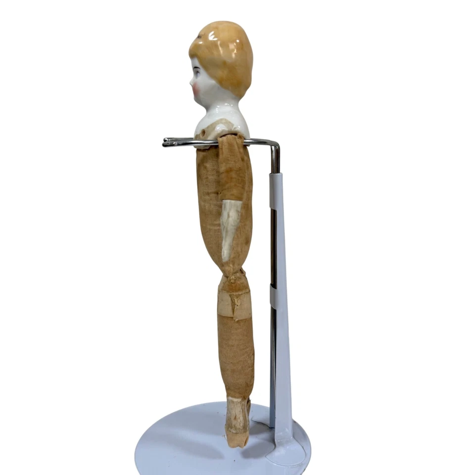 Antique German Bisque/Porcelain Head Doll with Cloth Body - Image 3 of 4