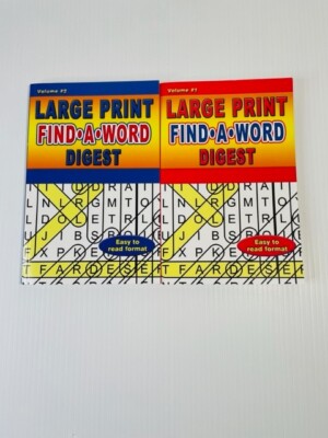 2 Large Print Find A Word Digest Volume 1 & 2