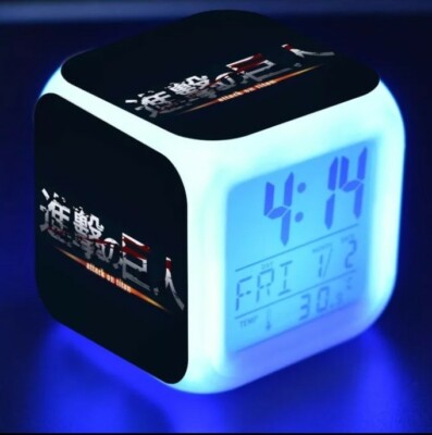 Attack of Titans Led Manga Alarm Clock 7 Colors Thermometer shingeki no kyojin 