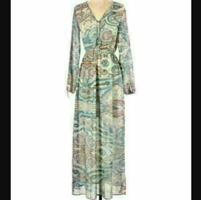 boohoo pink and green dress Lemon Plus Floral Chiffon Puff Sleeve Ruffle Maxi Dress