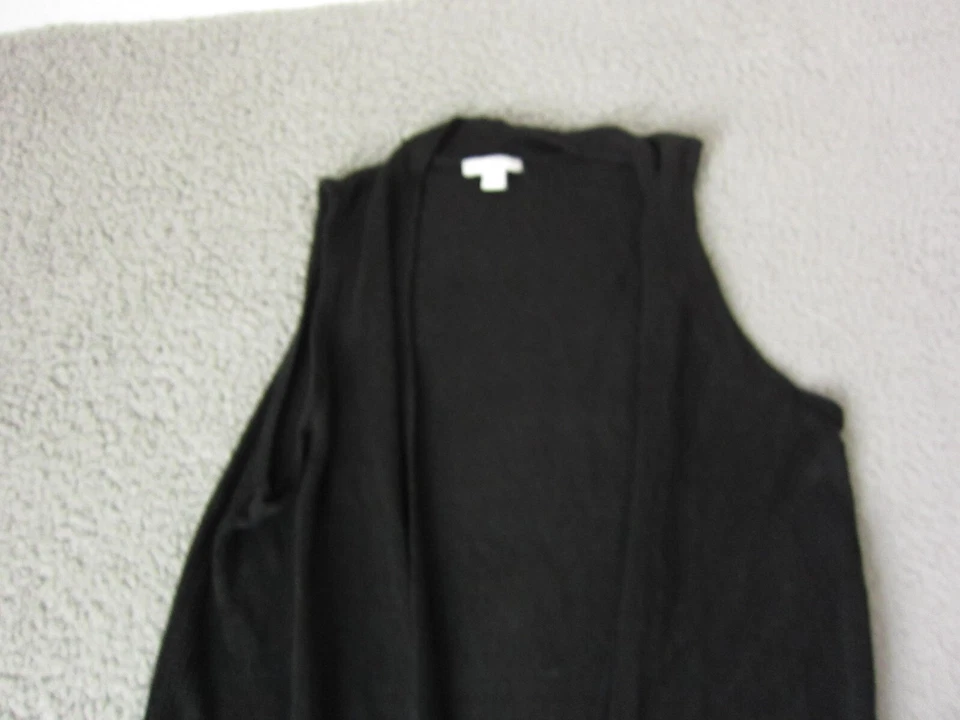 J Jill Cardigan Womens Small Black Sweater Linen Viscose Blend Summer Open - Image 2 of 4