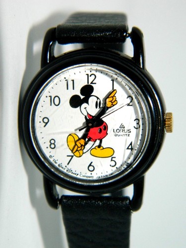 MICKEY MOUSE BLACK CASE AND BAND LADIES WATCH/NEW BATTERY  #131 - Imagen 4 de 8