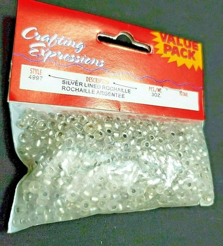 Cuentas Rochaille forradas de plata Crafting Expressions 3 oz 85 gramos paquete nuevo - Imagen 11 de 11