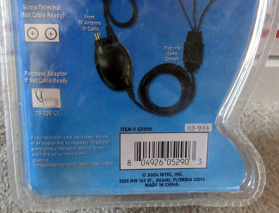 NEW INTEC RFU ADAPTOR Console to TV PS2 PSone Playstation XBox GameCube N64 RARE - Image 3 of 3