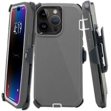 Defender Case For iPhone 16 /Plus/Pro/Pro Max/ With Belt Clip Fit Otterbox Gray