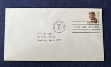First Day Of Issue Brookline MA 1967 John F Kennedy Stamp Posted Envelope