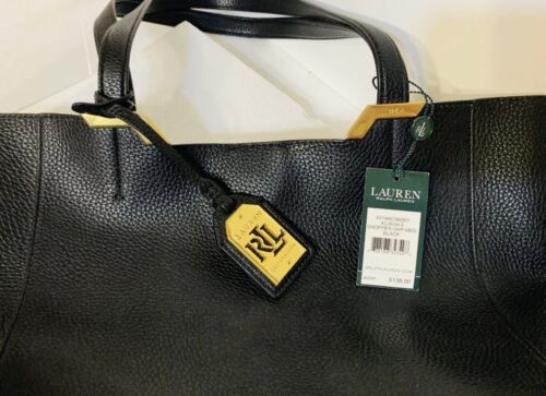 Neu mit Etikett Ralph Lauren Acadia große schwarze Ledertasche Tasche Handtasche - Bild 2 von 20