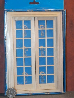 Dollhouse Miniature Wood Double French Door 1:12 inch scale C86