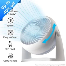 Honeywell 10in Turbo Table Fan: 30ft Range, 3 Speeds, 90° Tilt (HPF820WWM)