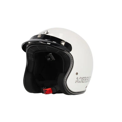 Acerbis Casque Jet Moto Vintage Skodela 22-06 Blanc 0025314.030 - Photo 1/4