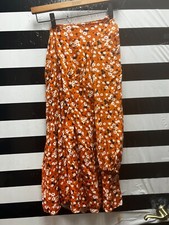 Women "Free People" one shoulder orange, white, blk dress Size 6. Prev. Owned