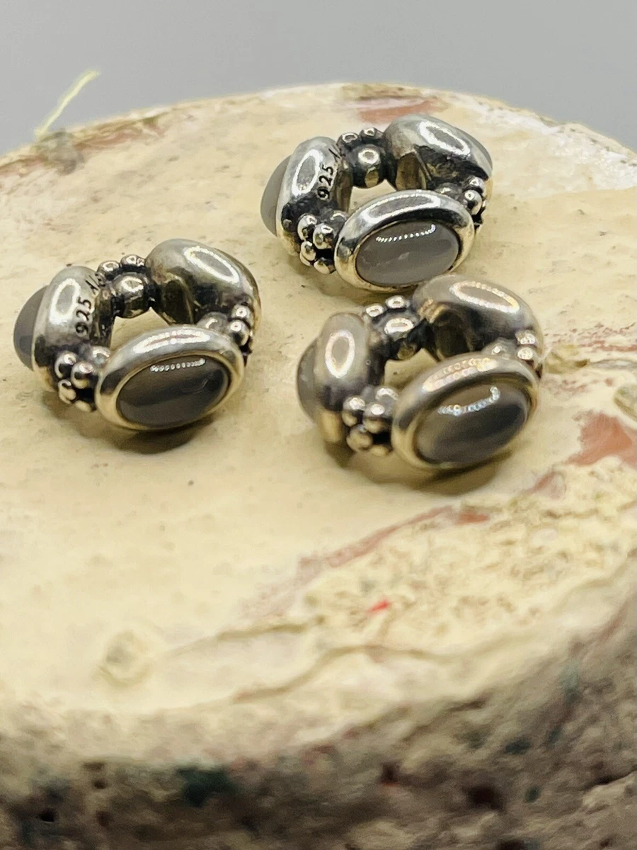 authentic pandora Moonstone Triple Grey Retired Rare Beautiful Charm Each 95