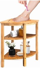 Cozy Multi-Functional 3 Tier Bamboo Corner Shower Bench-New 