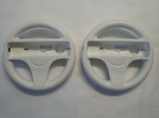 2 x Official Nintendo Wii Racing Steering Wheel OEM RVL-024 Mario Kart.    B3