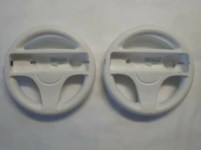 2 x Official Nintendo Wii Racing Steering Wheel OEM RVL-024 Mario Kart.       B3