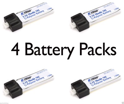 E-Flite 4 pc Blade Scout CX 14C  70mAh 1S 3.7V LiPo Battery # EFLB0701S