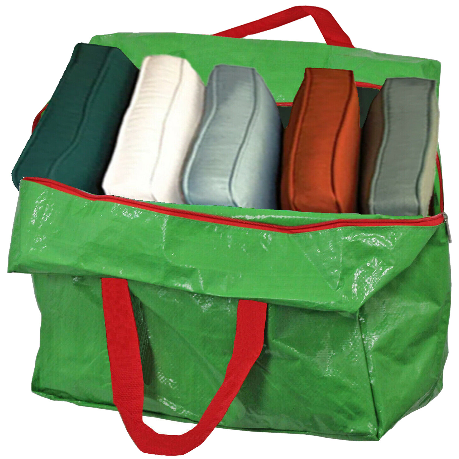 Large Zipped Storage Bag for Garden Patio Furniture Chair Cushion Green 50L