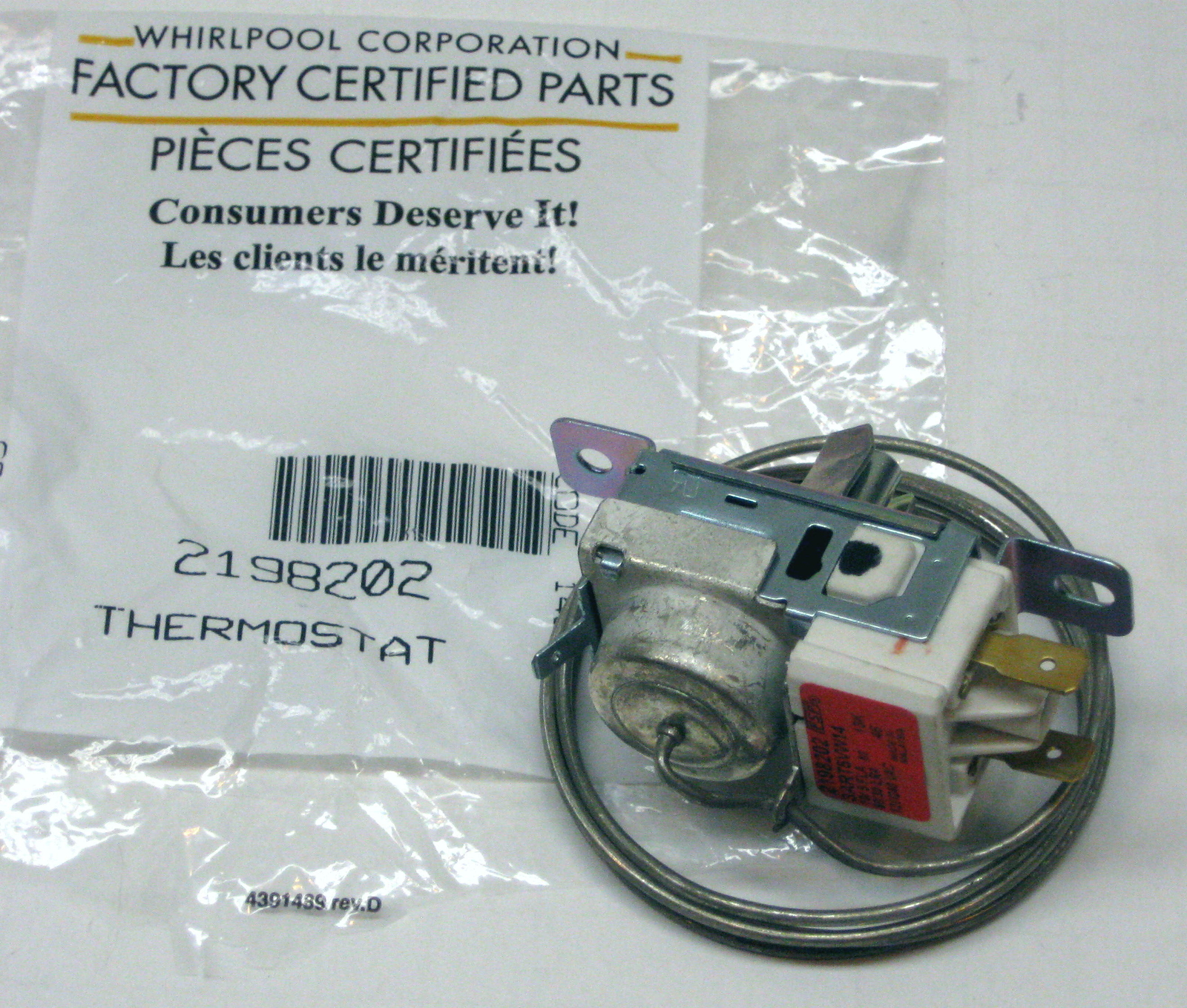 Refrigerator Cold Control Thermostat 2198202 - Replacement For Whirlpool, Kenmore & More